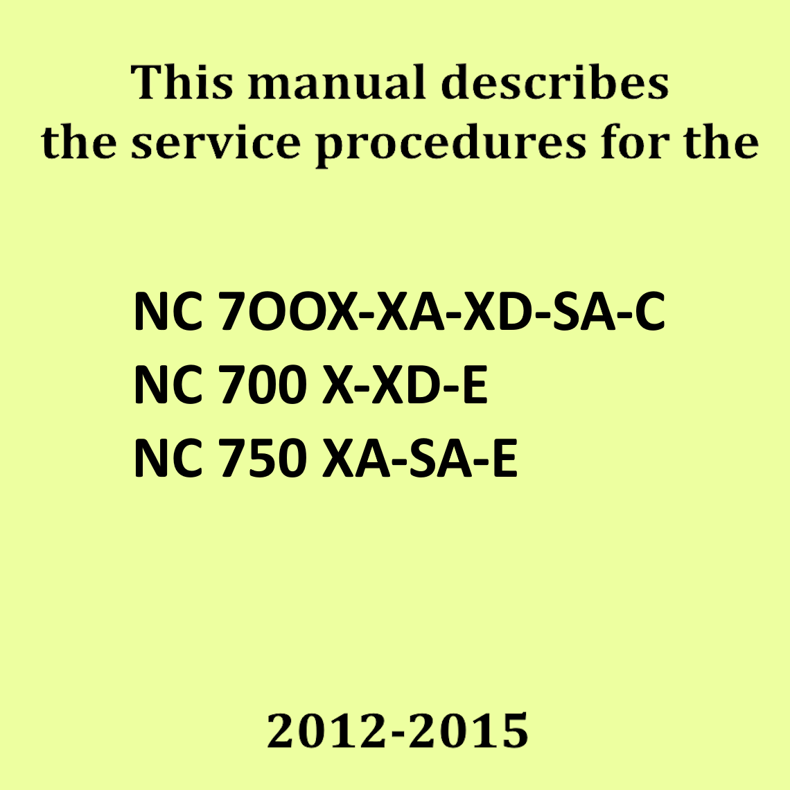 Repair Manual Honda NC700X / NC750X (2012-2015)